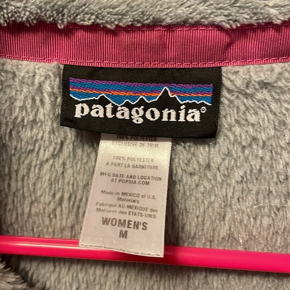 Patagonia Half Snap Fleece Pullover Sweatshirt Gray Pink Medium - Picture 3 of 5